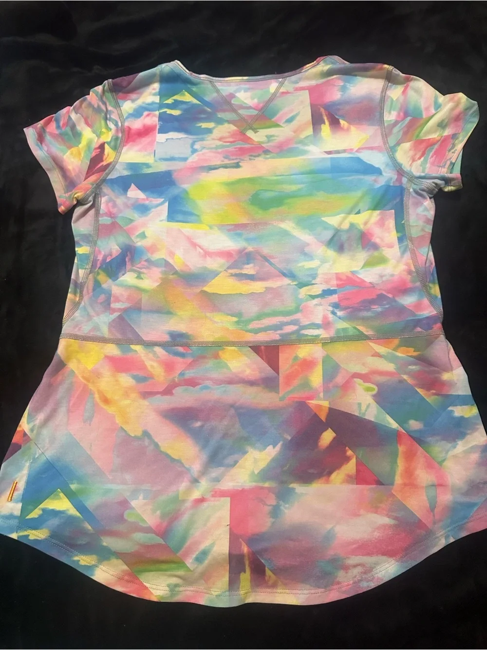 LUCY Brand  Multicolor Pastel Tie-Dye Crewneck Comfy Tee LARGE